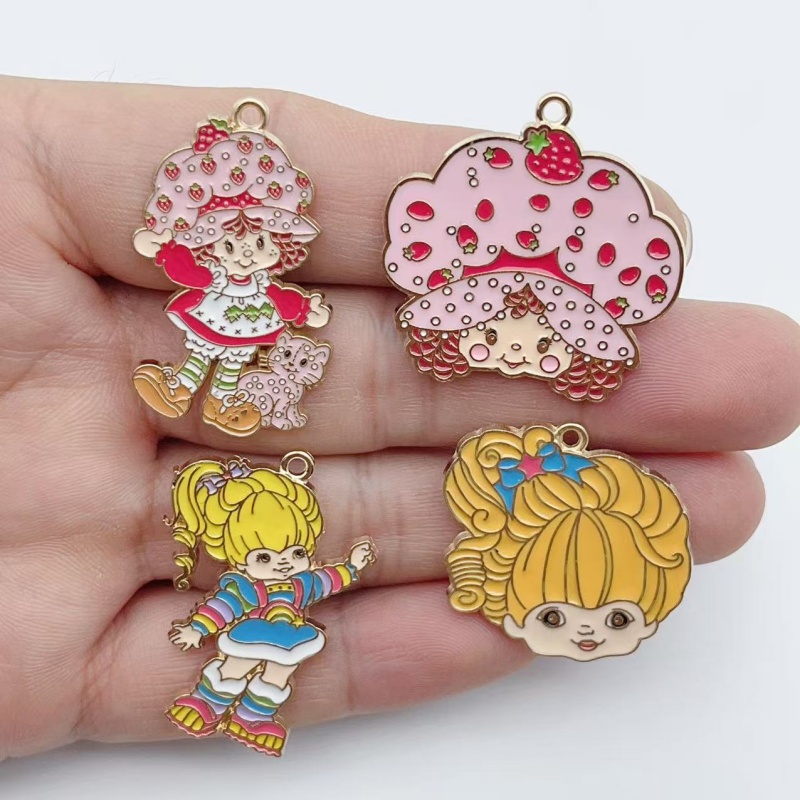 Party Games Girls - 10pcs Cute Little Girl Enamel Metal