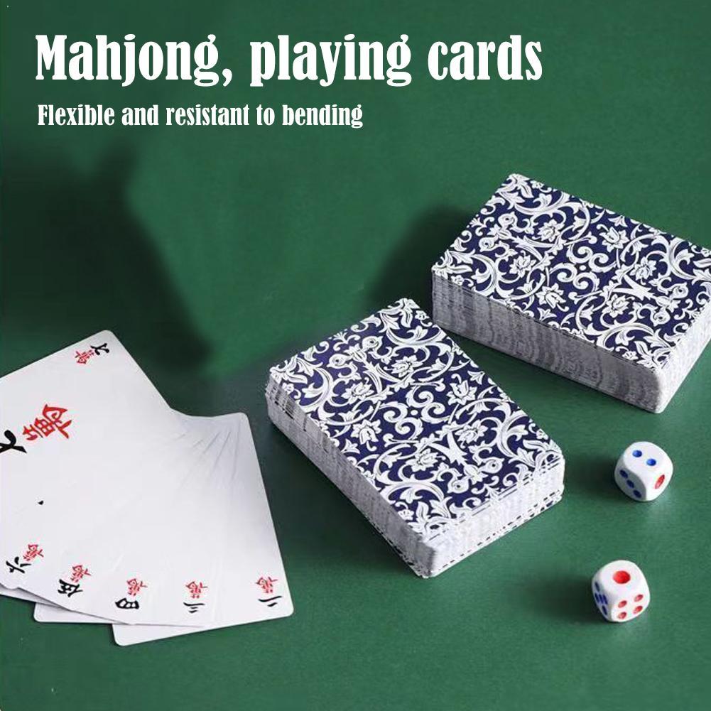 144 Cards Mahjong Set with 2 D - Party Games At Home recension och pris