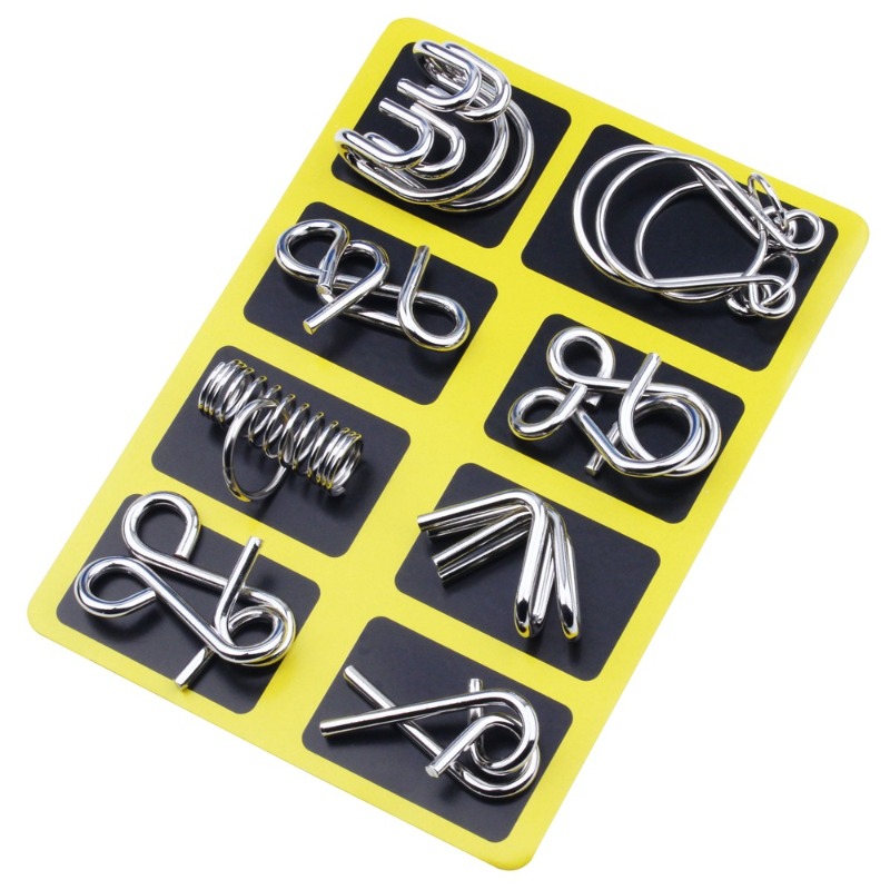 8 Pieces Metal Puzzle Set Clas - Party Games Classic recension och pris