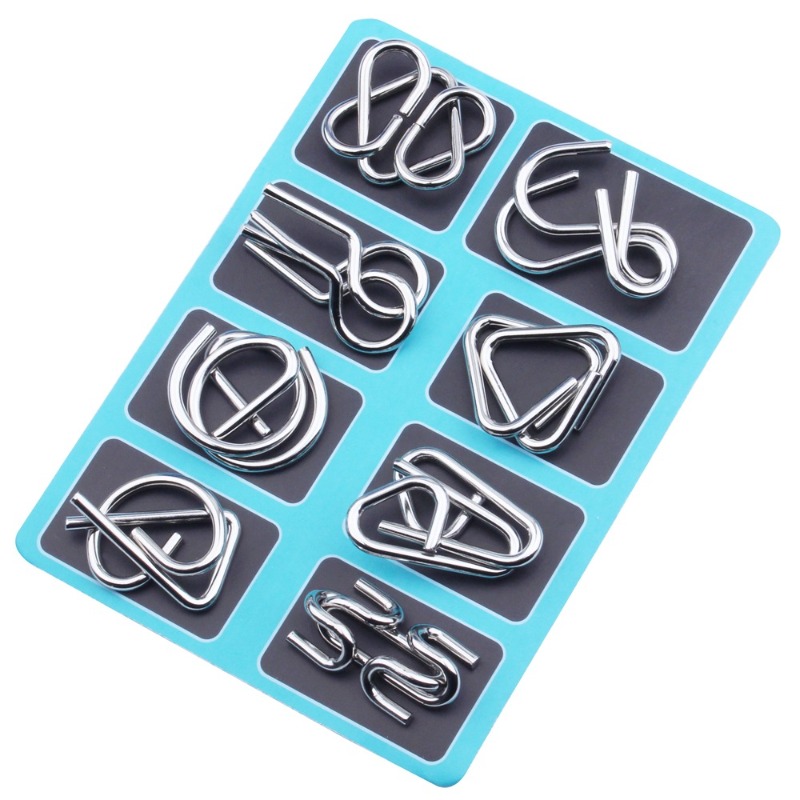 8 Pieces Metal Puzzle Set Clas - Party Games Classic recension och pris