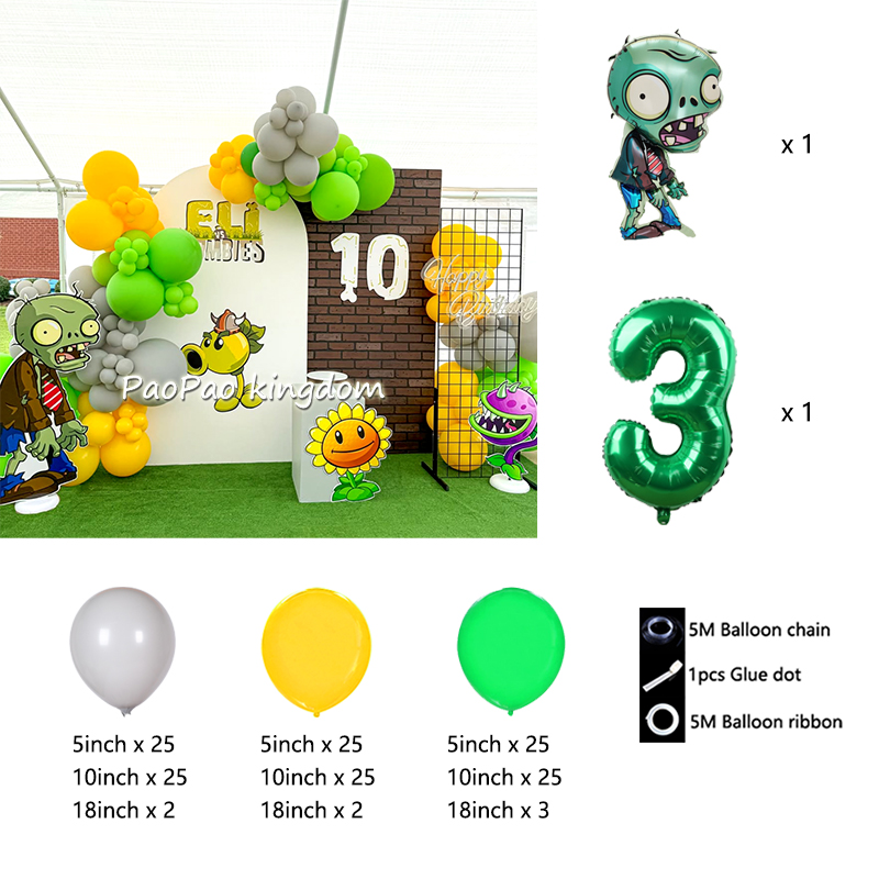 PVZ Theme Balloon Arch Garland - Party Games Bunny recension och pris